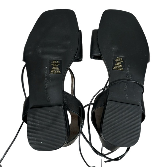 New BANANA REPUBLIC Genuine Leather Lace Up Flat Sandals Sz 6 Summer Shoe - Picture 7 of 11